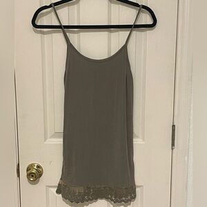 Green Lace Trimmed Layering Tank